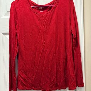 Maurices Red Fitted Long Sleeve T shirt